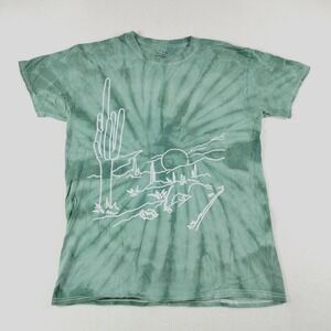 Call Your Mother T Shirt Mens Medium Green‎ Tie Dye Cactus Graphic Crew Neck